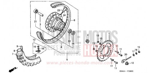 ROUE ARRIERE XR100R1 de 2001